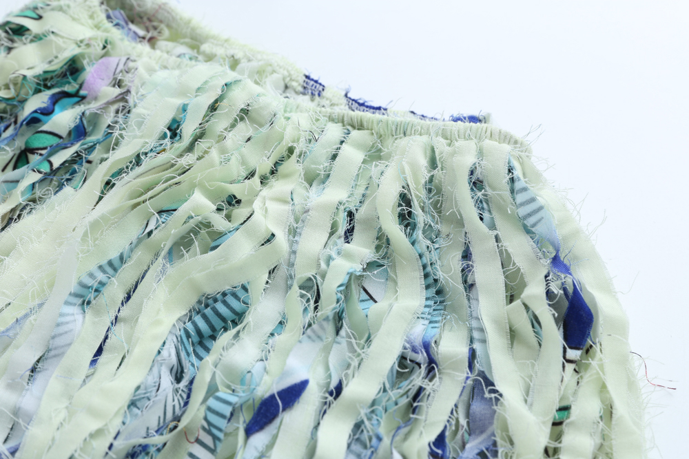 F4582-3 Yellowish Printed Tassel Beach Skirt